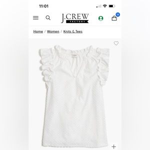 J. Crew ruffle sleeve blouse with dots size XL